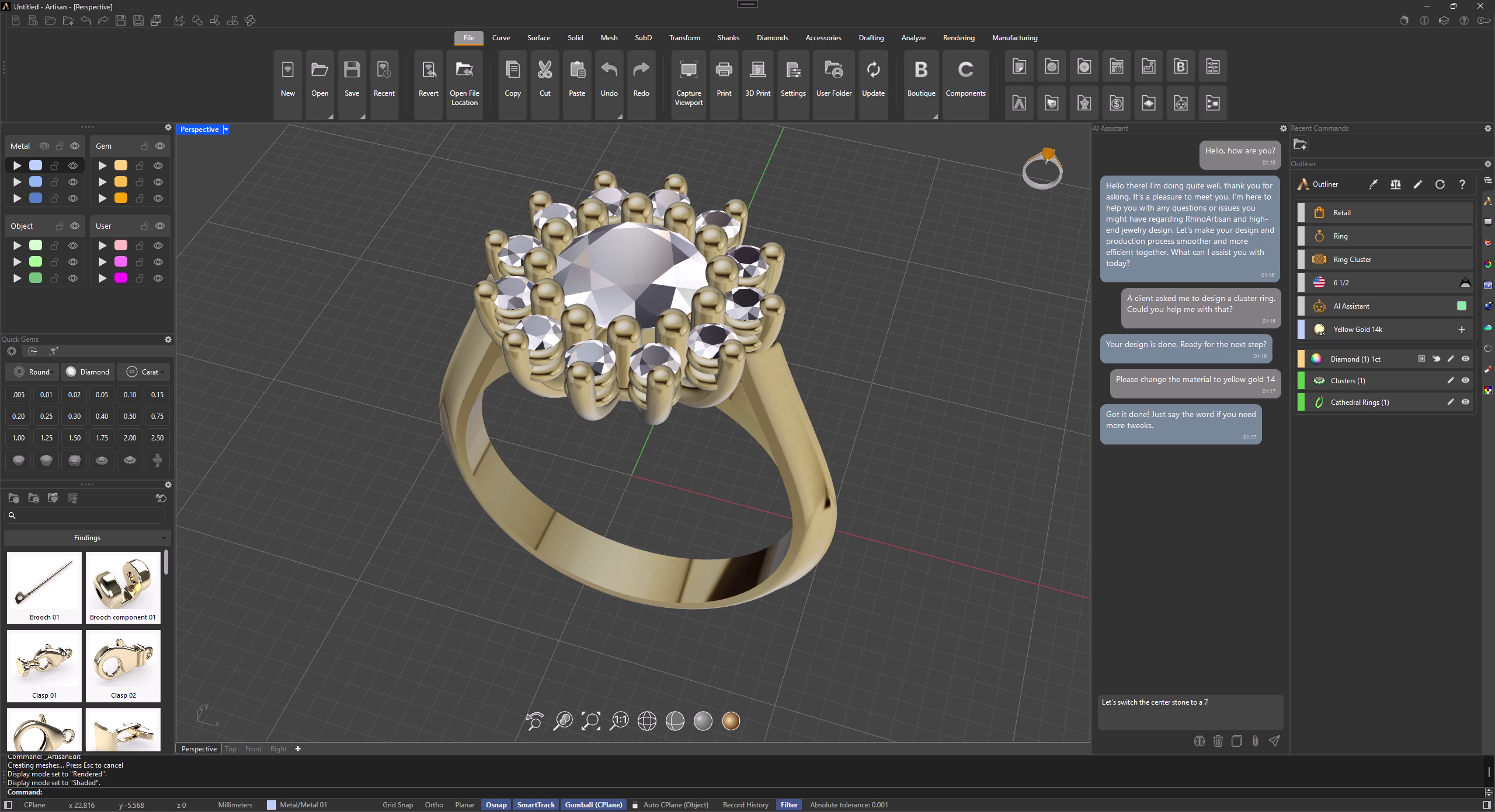 Your AI assistant for jewelry design. Just ask.