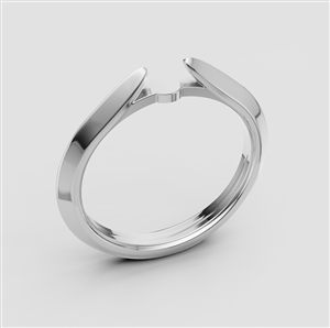 Open band with central support, perfect to showcase a gem as a radiant solitaire. Open band with central support, perfect to showcase a gem as a radiant solitaire.