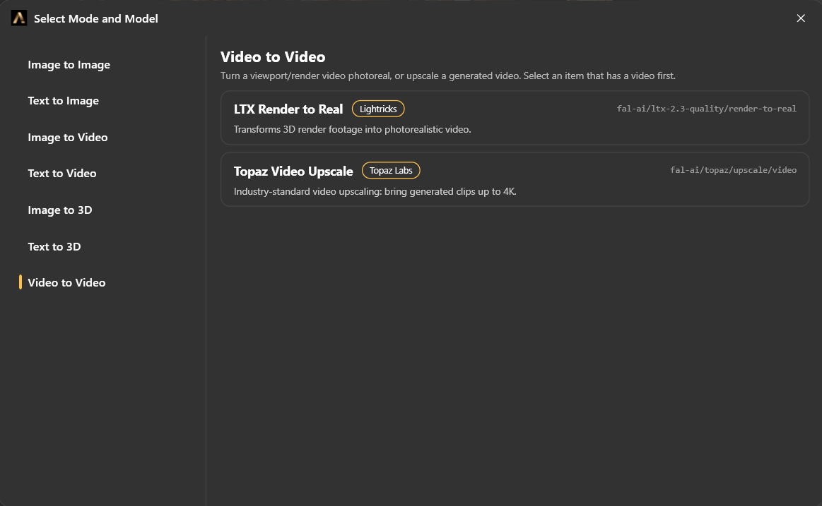 The Video to Video models